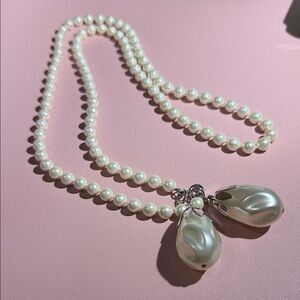 Vintage Signed Sarah Coventry Imitation Pearl Beaded Necklace 40"